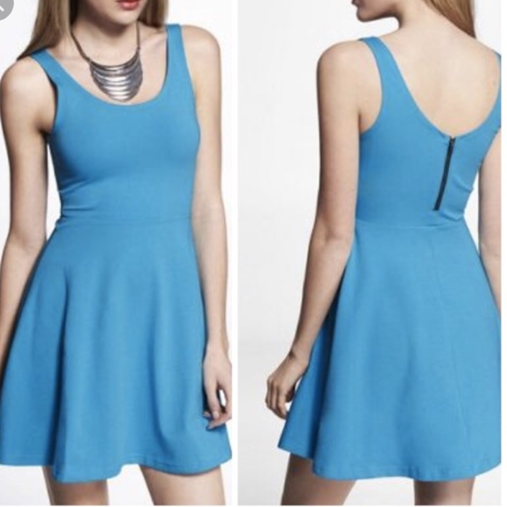 Blue skater dress from express